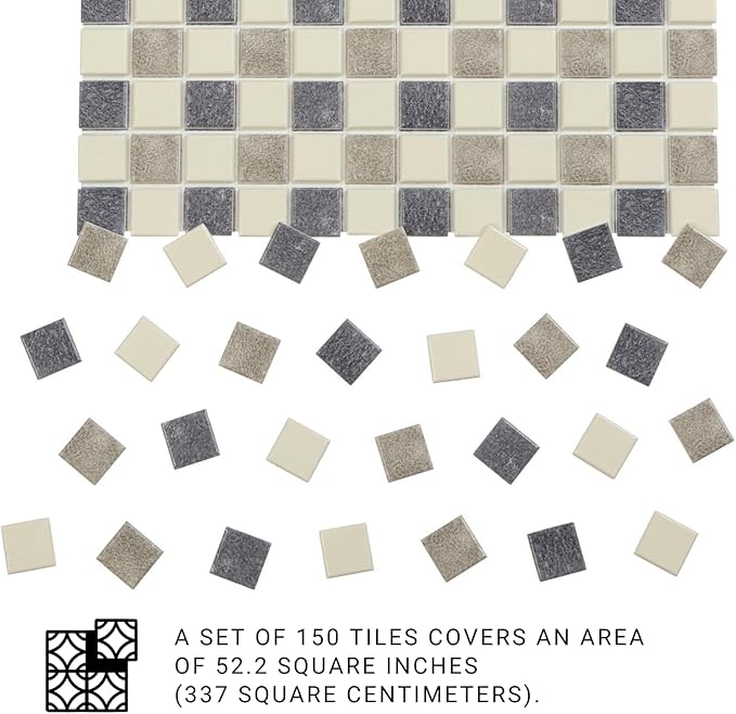 150 pcs, Dollhouse Flooring, 1:12 Scale Doll House Tiles, Miniature Checkerboard Floor, REDUCIO! (Classic)