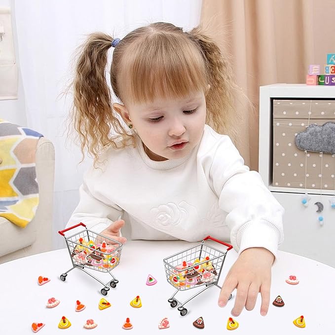 100 Pieces Mini Cake for Dollhouse Miniatures Mini Food for Crafts Tiny Resin Things for Dollhouse Mini Kitchen Micro Landscaping Decoration
