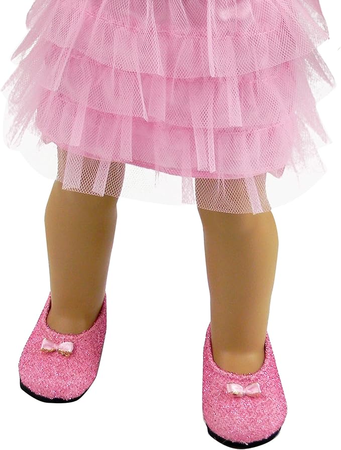 Sophia's - 18" Doll - Glitter Shoes - Light Pink
