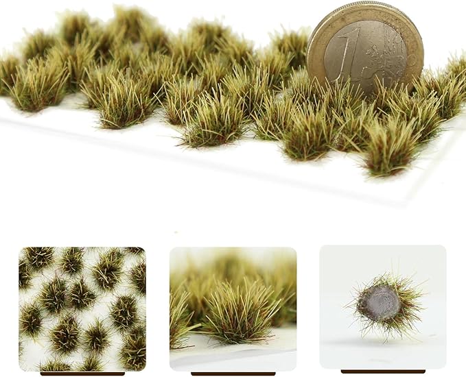 Evemodel Miniature Vegetation Bush Shrub Tufts Artificial Grass with Bases War Game Railroad Scenery (A)
