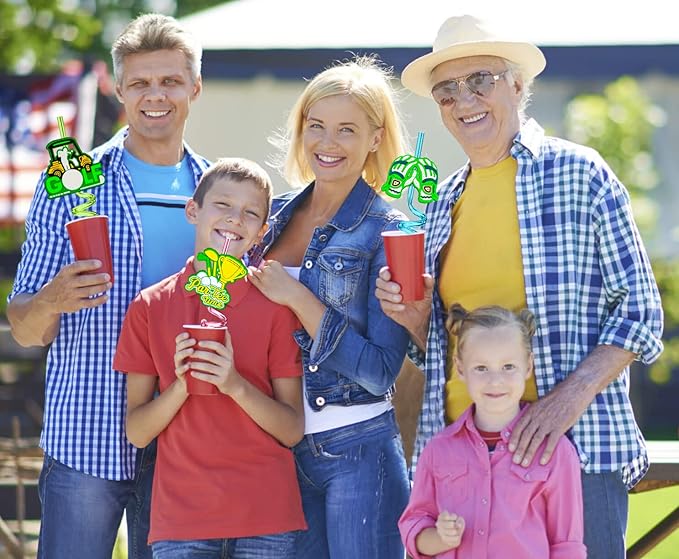 MEAXUR 24pcs Golf Themed twisty Reusable Straws for Golf Party Favor Gift Bags,Daily Drinking Straws,Birthday Party,Class Reunions,Sports Golf Party supplies,With 2 Cleaning Brushes.(8color)
