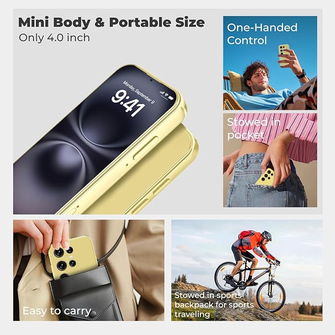 Mini Phone Unlocked Android Phone 4.0" HD Touch Screen Mini Smartphone Kids Smart Phone Dual SIM Quad Core Face ID Small Phone for Students & Children Pocket 3G RAM+ 64GB (Gold, 4.0)