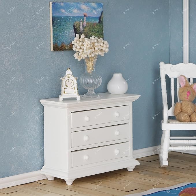 iLAND Miniature Dollhouse Furniture for Nursery Babyroom on 1/12 Scale Realisitc Doll House Furniture and Accessories Set Lovely for Teens Dollhouse Enthusiasts