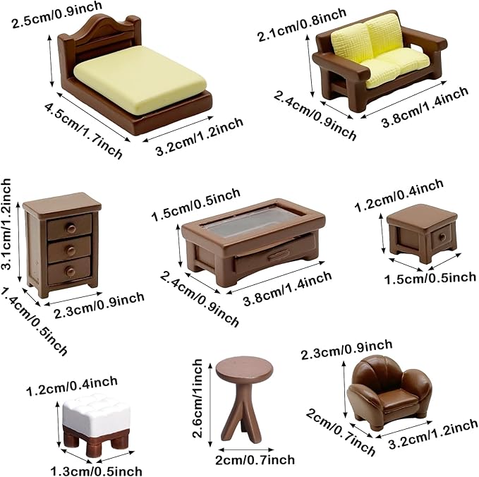 Cayway 16 PCS Fairy Garden Accessories Mini Chairs and Tables, Mini Furniture Accessories for Micro Landscape Decoration