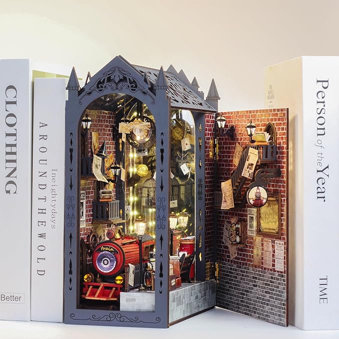 DIY Miniature Book Nook Dollhouse Room Kit for Teens and Adults-Old Train Station