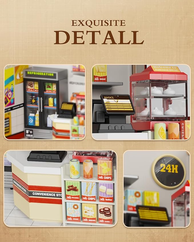 DIY Miniature House Kit, Dollhouse Kit, Miniature Kit, DIY Mini House Building Kit for Adult Teen, Plastic Tiny House Making Kit, Best Craft Hobbies Gift, Convenience Store