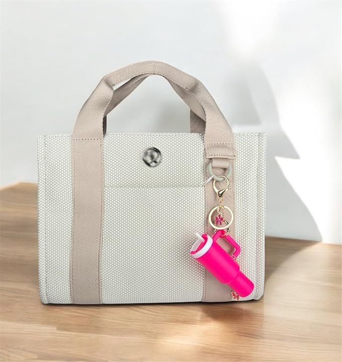 ERTUNA Mini Tumbler Keychain Accessories for Stanley Cup, 2 Way Cute Charms Chapstick Lip Balm Holder for Women Purse Handbag