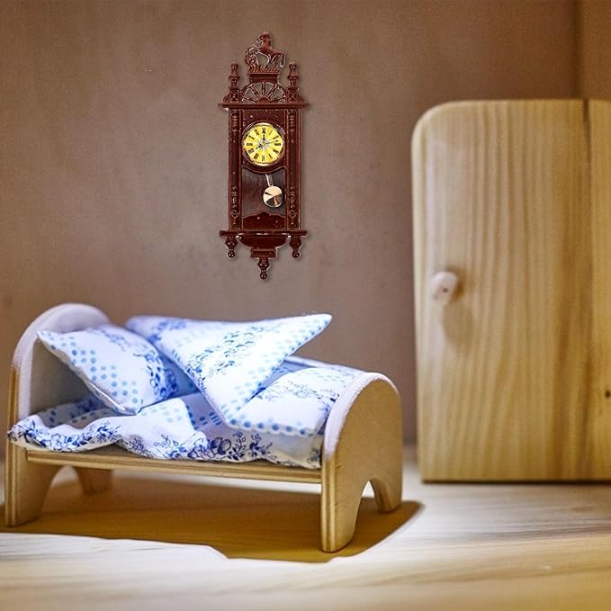 STOBOK Dollhouse Miniature Wall Clock Mini Clock Model for Photography Props Dollhouse Furniture Accessories