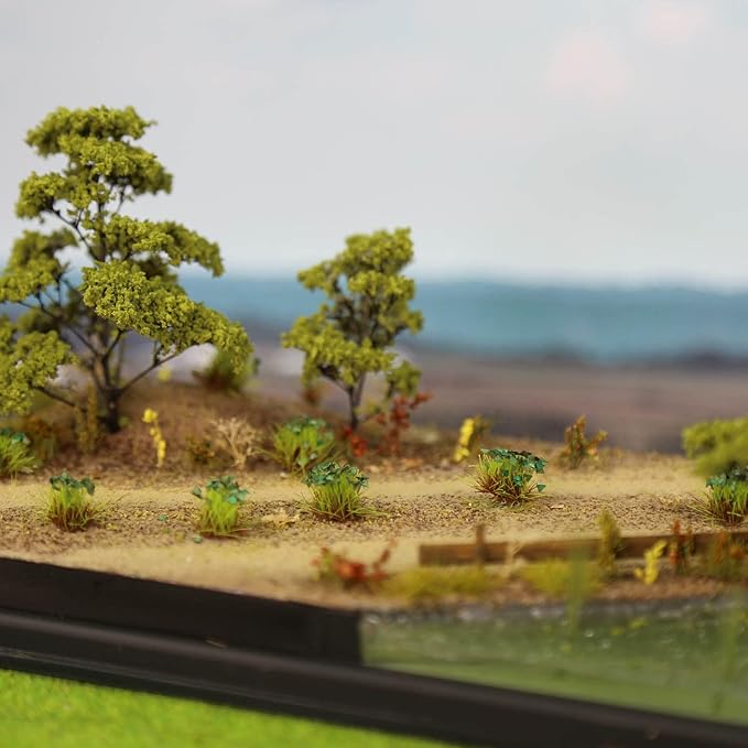 Miniature Vegetation Artificial Flower Cluster with Model Bases War Game Lowland Scenery (F)