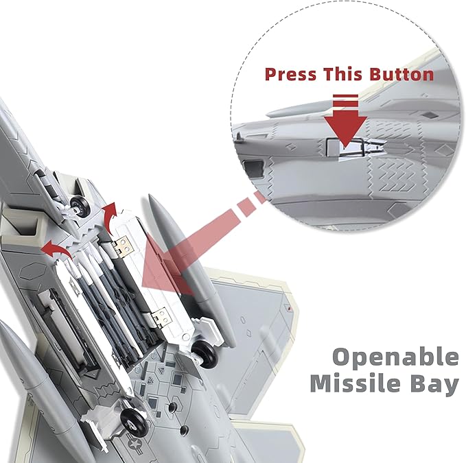 Classic USA F22 Raptor Fighter Attack Pre-Build Model 1:72 Aircraft Alloy Diecast Airplane Military Display Model Aircraft for Collection or Gift (FF 27th FS)
