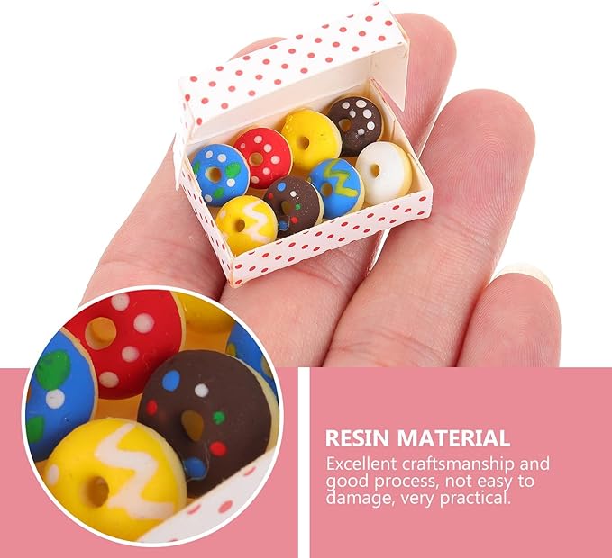 1Set 1/12 Miniature Donuts Dollhouse Decoration Accessories, DIY Micro Landscaping Decor