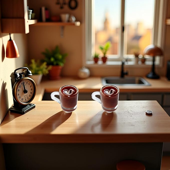 2 Pcs Miniature Coffee Cups Model Dollhouse Ornament Dollhouse Decoration Mini Decor Doll House Accessories Random Color Miniature Dollhouse Accessories