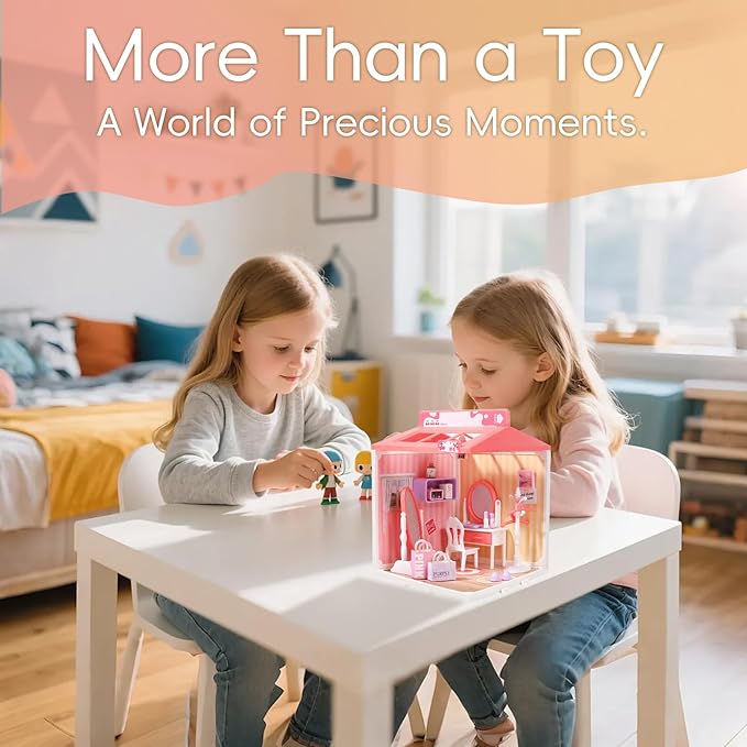 DIY Miniature House Play Kit, Home Play Toys for Boys and Girls, Children Aged 345678 in Home Scenes, immersive Experience of Life Scenes (Glamour Dreams Vanity)