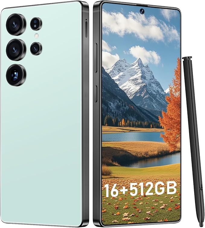 OEJBK I25 Ultra: Powerhouse 16GB/512GB, 2-Day 7000mAh Battery, Huge 6.99" Android 14 Phone w/Built-in Stylus - Your All-in-One Device The Superior Choice (Cyan)