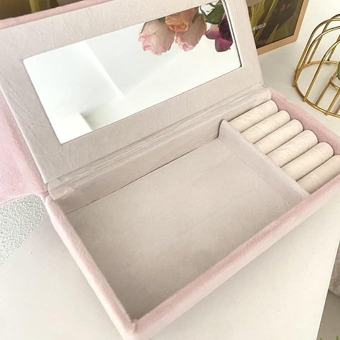 Openable Sofa Box Couch Jewelry Box,Miniature Sofa Velvet Chair Earrings Necklace Bracelet Storage Box, Gift for Girls and Women Jewelry Box(Pink,Style 3)