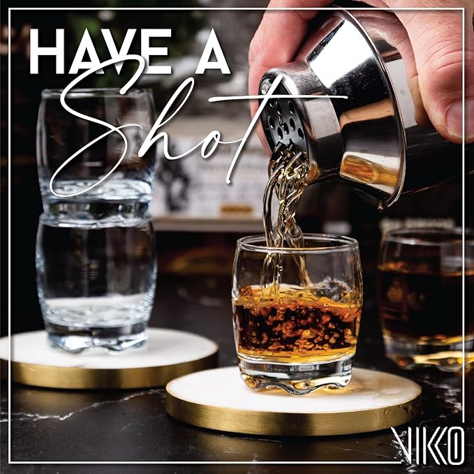 Vikko 2.75 Ounce Shot Glasses, Set of 12 Small Liquor and Spirit Glasses, Durable Tequila Bar Glasses For Alcohol and Espresso Shots, 12 Piece Shooter Glass Set