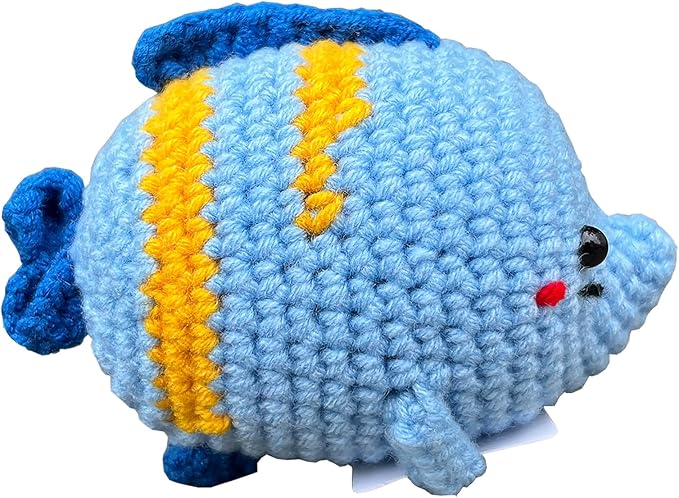 Crochet Fish Gifts, Emotional Support Fish Positive Cute Funny Cool Office Desk Decor Decorations for Her Women Men