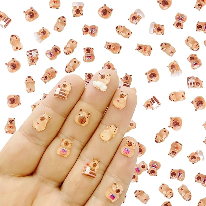 220PCS Mini Capybaras Decor for Dollhouse Resin Tiny capybaras for Crafts Micro Miniature Capybara for Fairy Garden Dollhouse Micro Landscaping Decoration