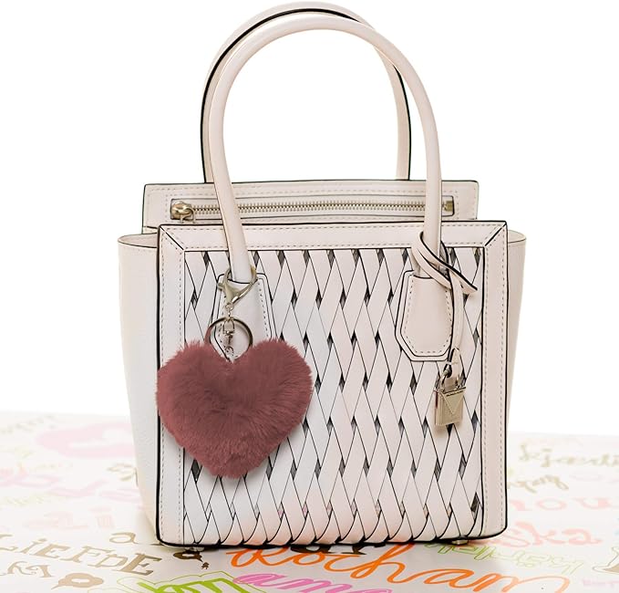 Dreams and Whispers Faux Fur Ball Pom Pom Key Chain Ring for Women Bag Pendant