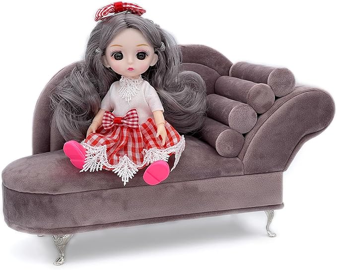 Yikko 1/6 Sofa Cushions for Dollhouse Living Room or Bedroom Decor, 12inch Dolls Accessories, Furniture for Blythe-Doll, Gift for Women Jewelry Box(A20-YC05)