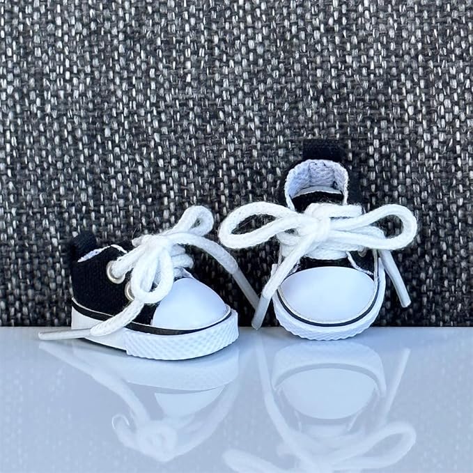 Compatible with Labubu Doll Shoes for 17cm Doll,Shoes Used for Labubu Accessories (F-Black)