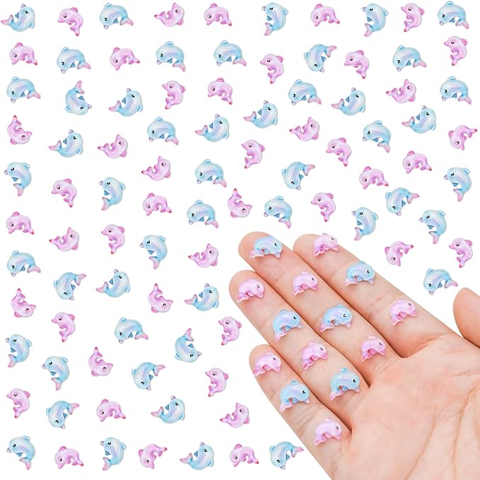 200 Pieces Tiny Dolphin Decor for Crafts Dollhouse Miniatures Resin Micro Dolphin Ocean Decorations for Dollhouse Fairy Garden Micro Landscaping Decoration