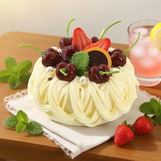 Fake Cake Dessert Artificial Cake with Cream Cherry Fake Cupcake Faux Food Model Realistic Fake for Decoration Display Photography Props