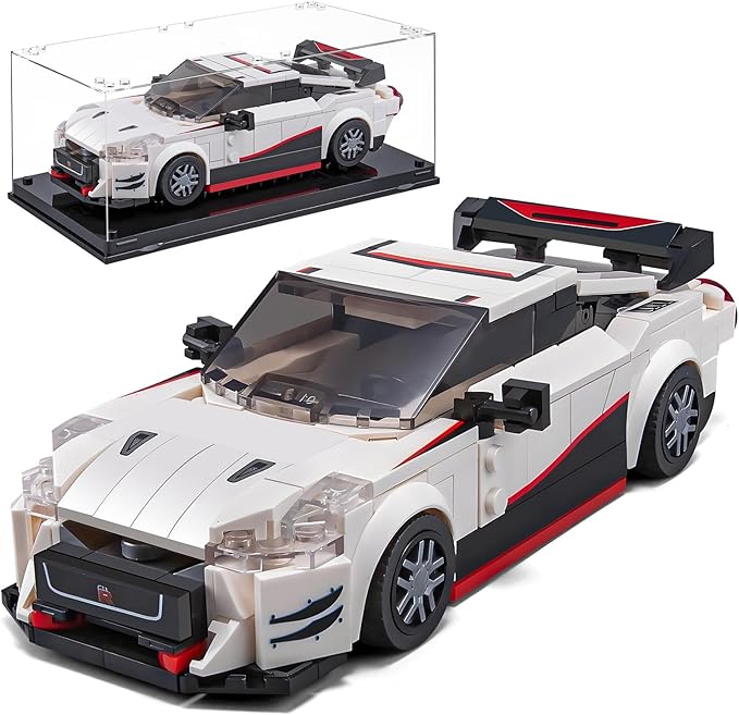HIGH GODO Sports Car Building Set for Adults, Classic Racing Car Decor Model Kit with Display Box, Vehicle Consturction Toys Gifts for Adults and Teens Age 14+ (317 Pieces)