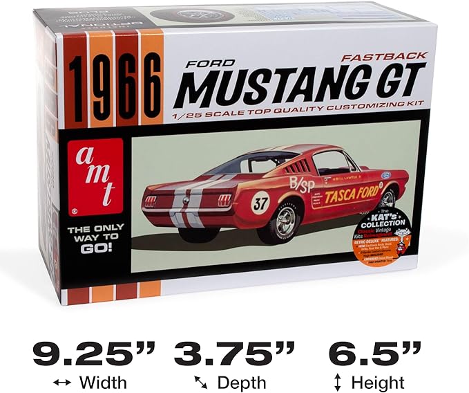 AMT 1966 Ford Mustang Fastback 2+2 1:25 Scale Model Kit