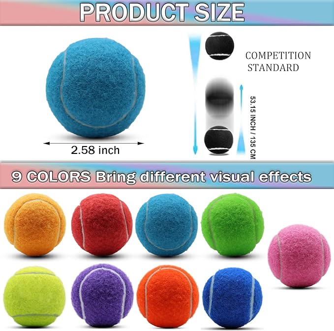 SHYUJAJIE Tennis Balls, 20 Pack Training Tennis Balls,High Elasticity Practice Tennis for Beginner, Exercise Playing Balls for Pet Dog