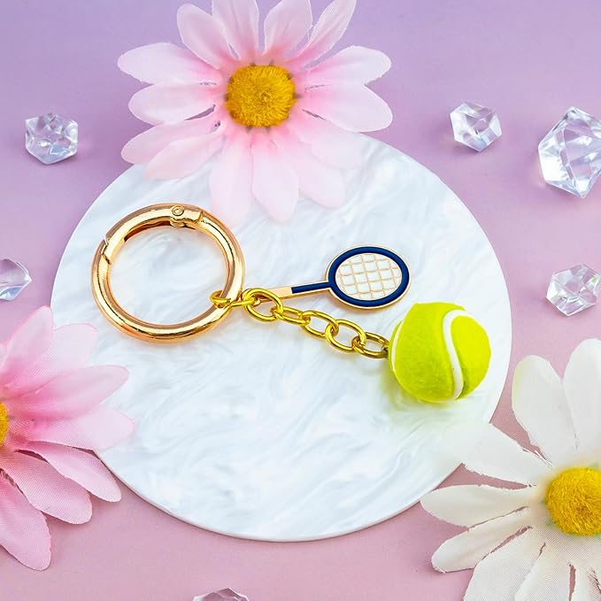OWIGIU Tennis Keychain Tennis Gifts for Women Men Coaches Purse Charms for Handbags Bag Charm Ball Keyring