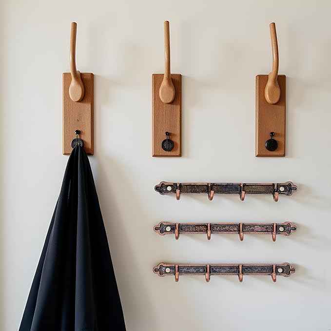 3Pcs Brown 1/12 Miniature Coat Rack Dollhouse Decoration Accessories