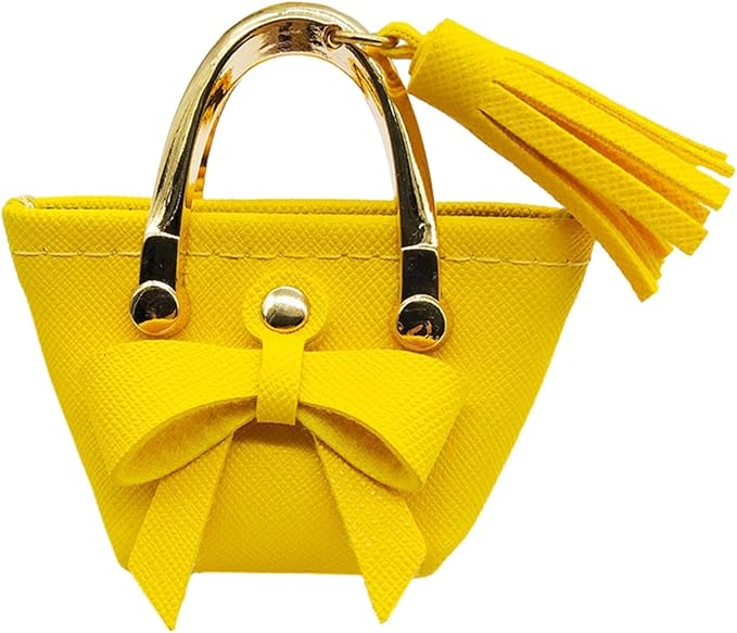 Milageto 1/6 Scale Dolls Handbag Doll Dress up Miniature Scene Decoration Miniature Tote Bag with Tie for 12 inch Dolls BJD Clothing, Yellow