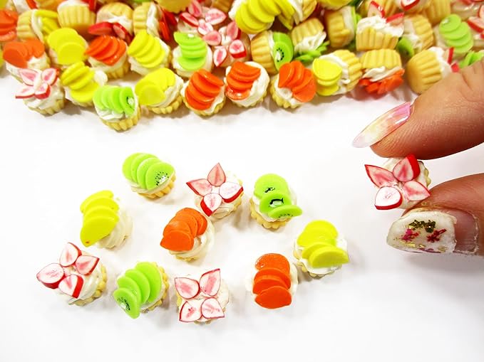 Dolls House Miniature Food Lot 10 Mixed Fruit Cupcakes Bakery Cupcake 4297