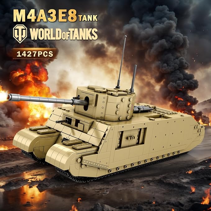 Reobrix TOG2 Tank Building Set, WW2 Military British Armed Tanks Building Block Set for Military Fans 77032, World of Tanks Licensed Product, MOC Tank Model Toy Gift for Adults and Teens（1427 PCS）