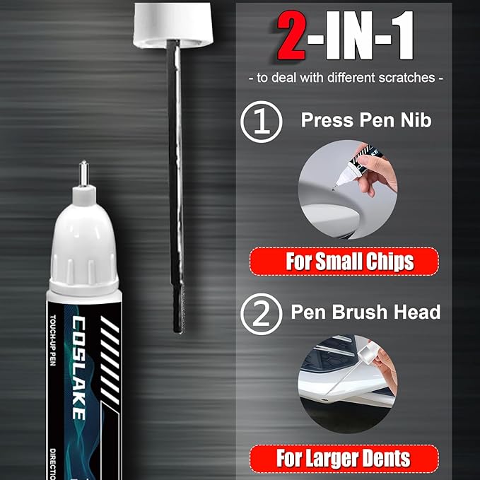 Car Touch Up Paint(Slate Gray Metallic(GNO/WA633D)) for Chevrolet, Car Paint Scratch Repair Kit, Quick & Easy Solution to Repair, 2 in 1 Scratch Remover Pen with Color-Matched