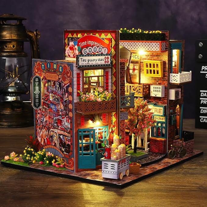 CRIOLPO Miniature House Kit for Adults, DIY Doll House Book Nook Kit with Detailed Furniture, Inventive Tiny House Crafting Set, for Handmade Hobbyists, DIY Room DéCor - Sign of The Times