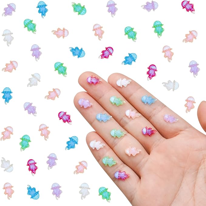 200 Pieces Mini Jellyfish Decor for Crafts Dollhouse Miniatures Tiny Jelly Fish Beach Christmas Decorations for Dollhouse Fairy Garden Micro Landscaping Decoration
