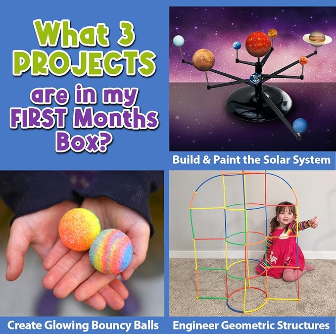 3-Month STEM Science Kit for Kids Ages 7–12 | 3 Hands-On Projects per Box | Educational Science & Engineering Activities | Ships Monthly