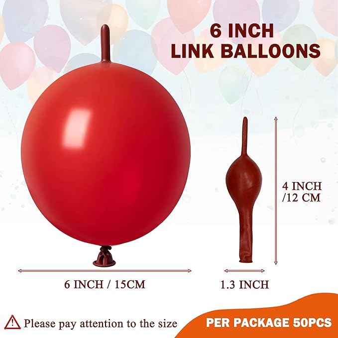 IN-JOOYAA 6 Inch Coffee Latex Link Balloon 50 Pcs Quick Link Balloons for Party Decoration
