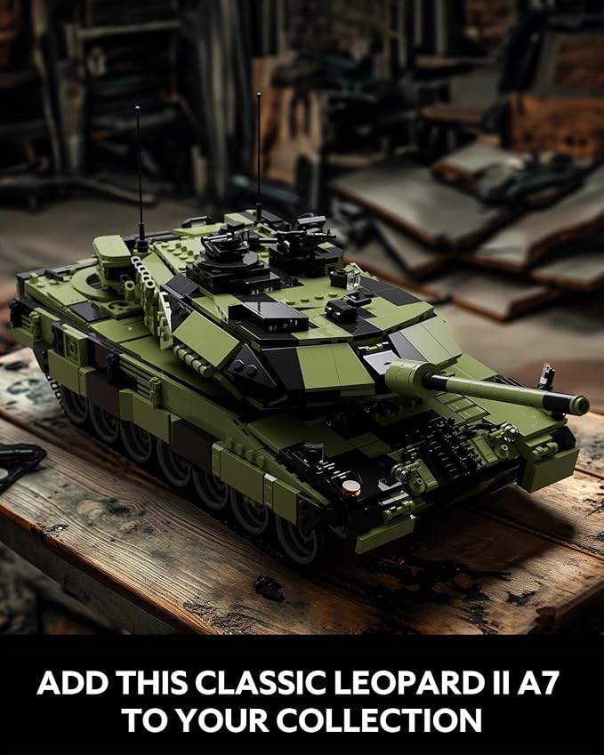 Nifeliz Leopard II A7 Tank, Military Tank Building Set for Adults, Collectible Army Model to Build and Display, Gift Ideal for Military Enthusiasts (2,069 PCS, NF10269)