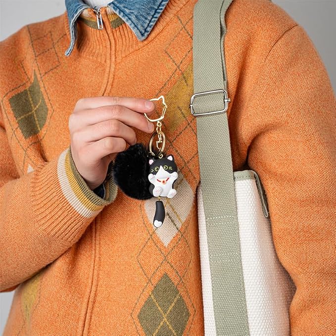 Jekvill Cat Keychain bag charms for handbags Cute Keychains for Women Kawaii Cat Backpacks Accessories cat plush keychain