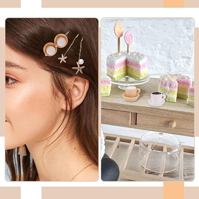 Craftdady 10pcs Miniature Coffee Cups Mini Drink Cup Dollhouse Miniature Kitchen Set Cute Resin Tableware Drink Beverage for Micro Landscape Party Decorations 20.5x13.5 mm