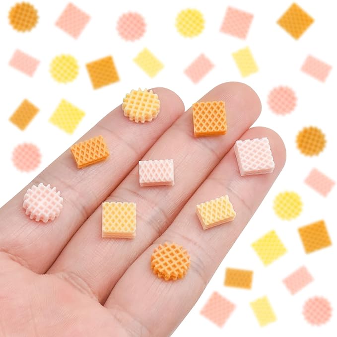 100 Pieces Mini Cookies for Dollhouse Miniatures Mini Food for Crafts Tiny Resin Things for Dollhouse Mini Kitchen Micro Landscaping Decoration