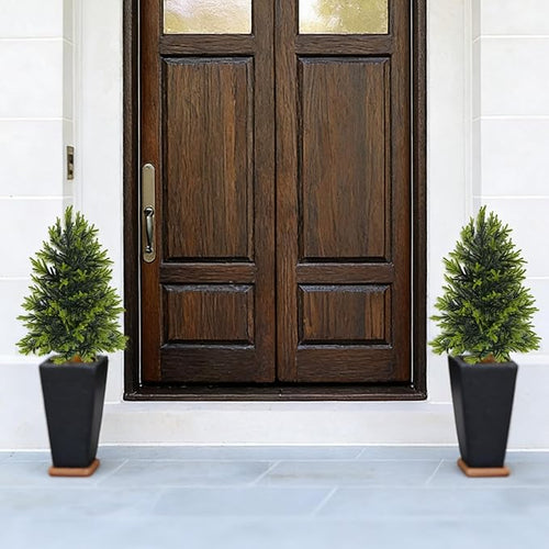 17inch Small Christmas Tree, Artificial Plastic Christmas Trees with Spikes for Christmas Home Indoor Outdoor Decoration, 2pcs