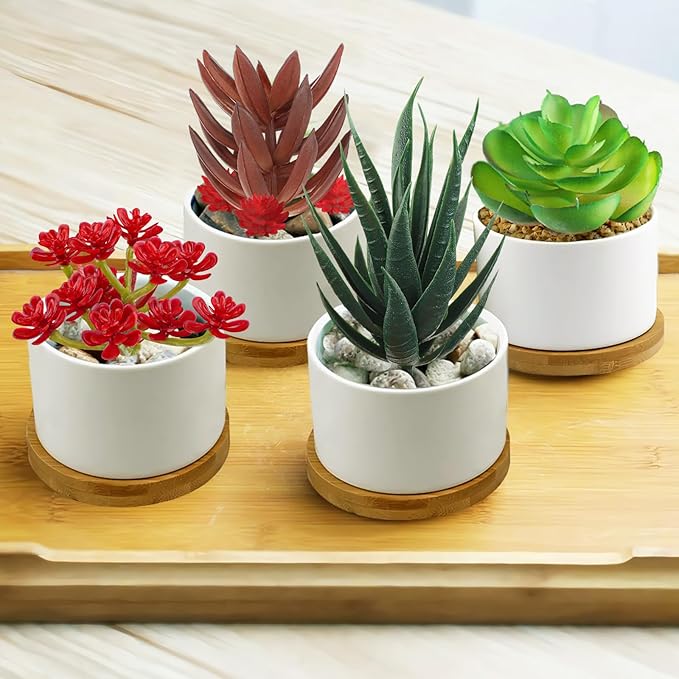 QUOZUO Artificial Succulents Plants, 16pcs Fake Succulents Plant for DIY Home Floral Wall Garden Office Party Decoration Colorful (Unpotted)