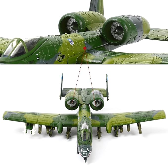 1/144 A-10 Thunderbolt II Warthog Airplane Model Military Alloy Fighter Model A10 Metal Aircraft Camouflage Paint Model for Adults Enthusiasts Collections or Gift