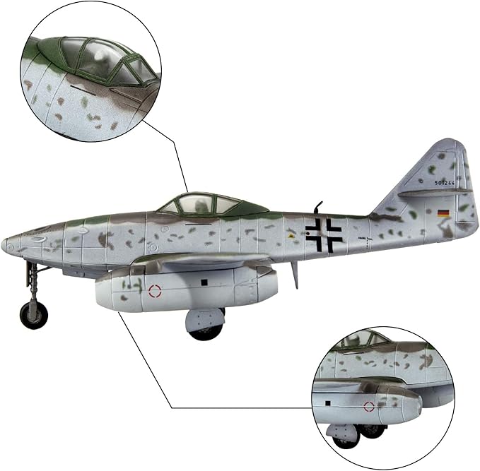 HANGHANG 1/72 Messerschmitt Me 262A Fighter Attack Plane Diecast Military Models Metal Airplane Models for Collection or Gift