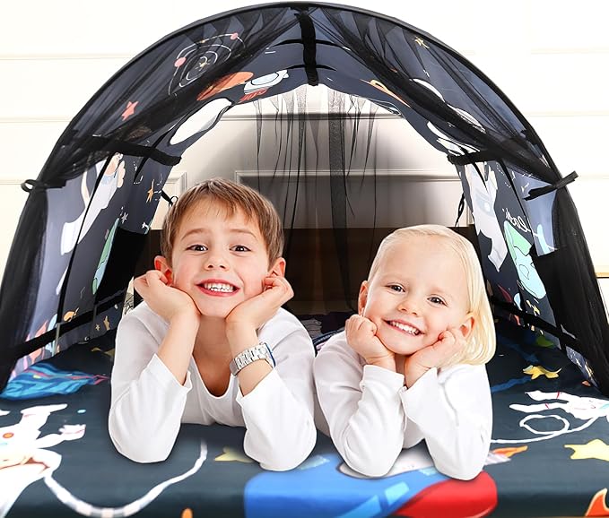 Bed Tent for Kids Lucky Castle Bed Tent Foldable Game House for Children Play Tents for Girls Boys Sleeping Canopy Playhouse