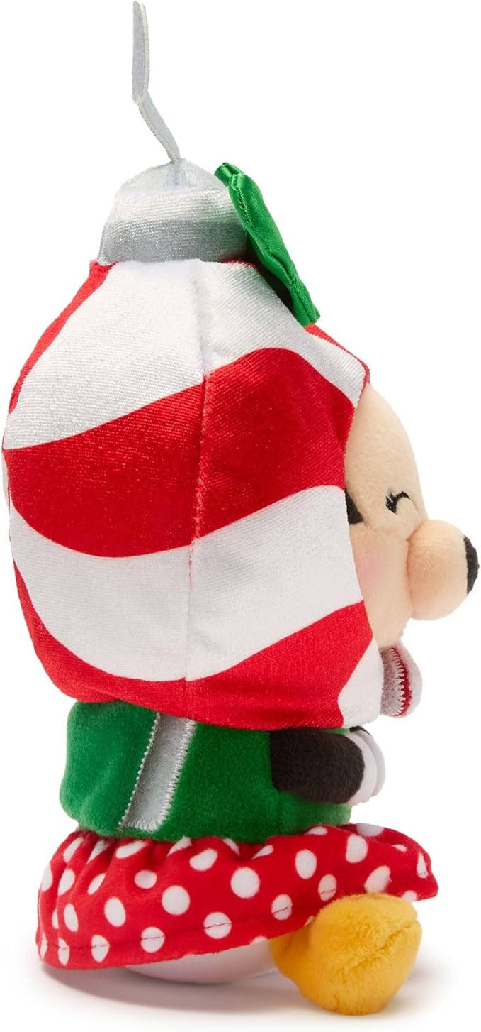 Disney Store Official Mini Mix-Its Plushies – Minnie Mouse Holiday - Cute Stuffed Animals - Mix & Match Detachable Hats - Hook and Loop Strap - Plush Toys for Kids and Collectors, 7 Inch